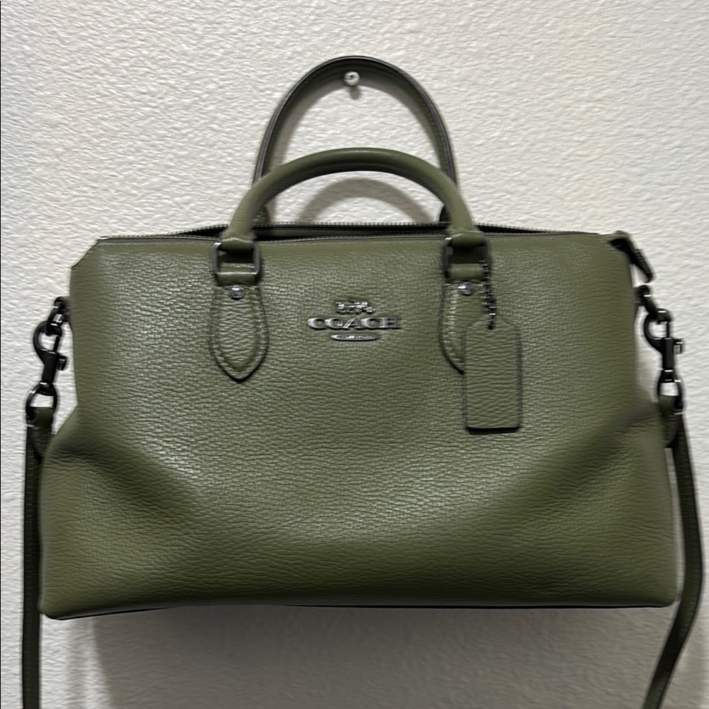 Coach Sage Green Leather Satchel